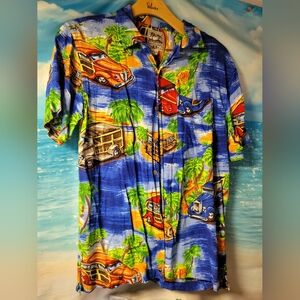Steve & Barry's Classic Hawaiian Button Down Shirt Woodys Size‎ Medium